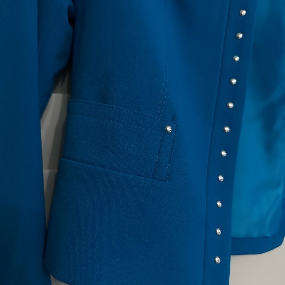 Calvin Klein Women’s Blue Blazer Suit Jacket with Stud detail | 2P | NWOT Petite - Picture 2 of 7